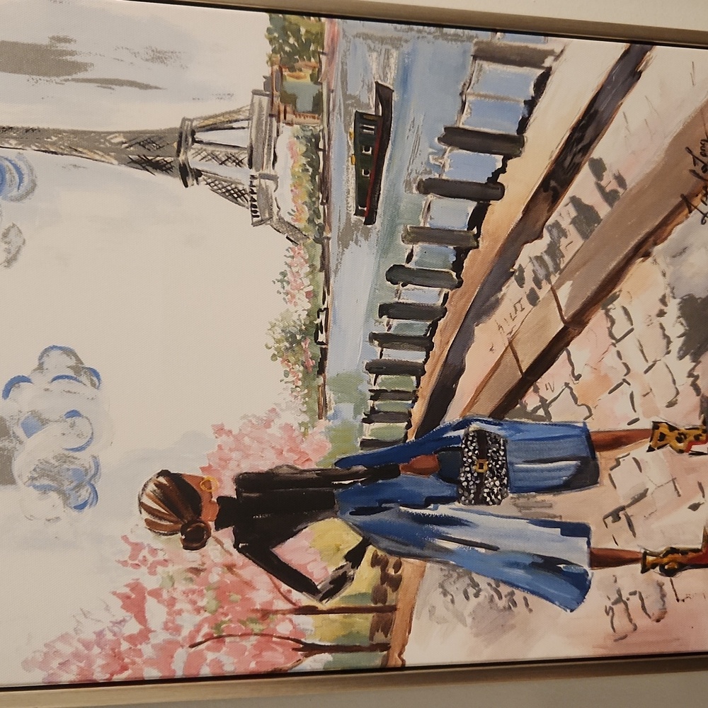 Colleen Karis Paris Travel Art canvas New without tag framed